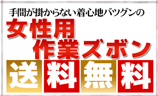 手間がかからない着心地バツグンの女性用作業ズボン送料無料